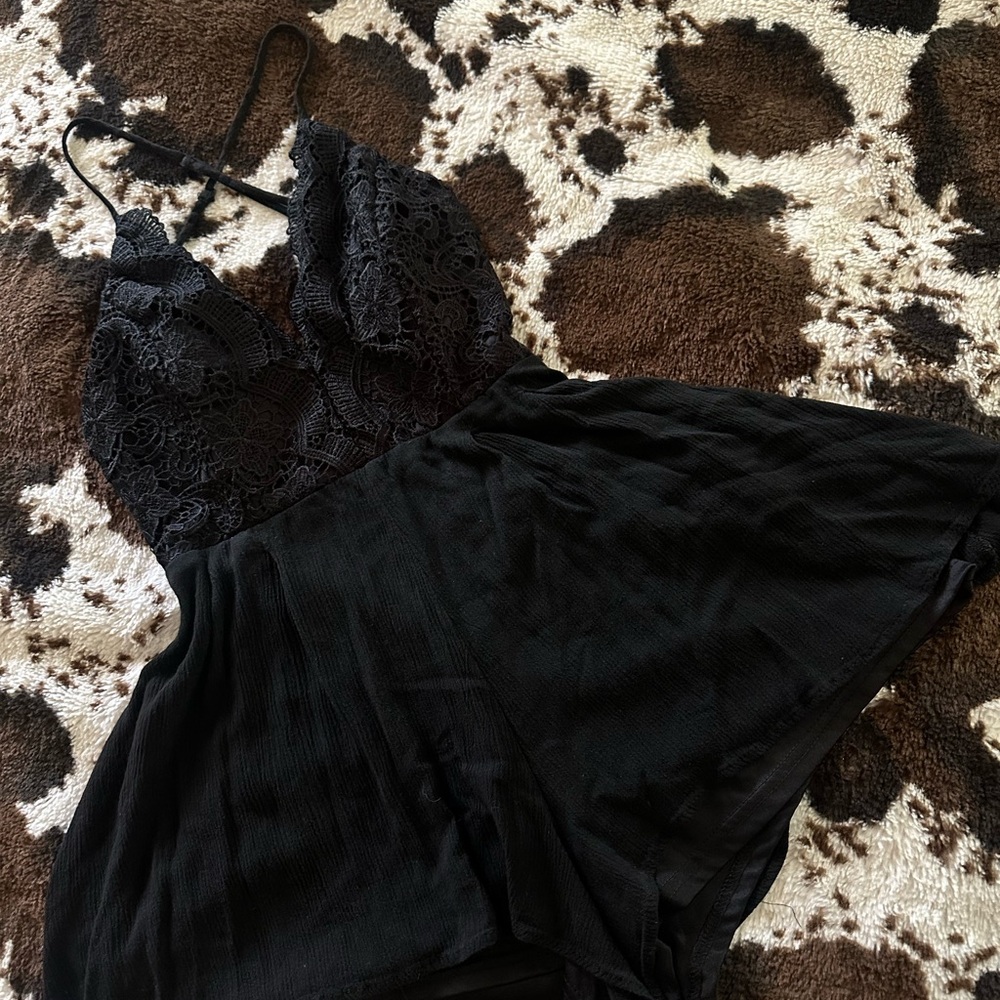 Little Black Lace Romper
